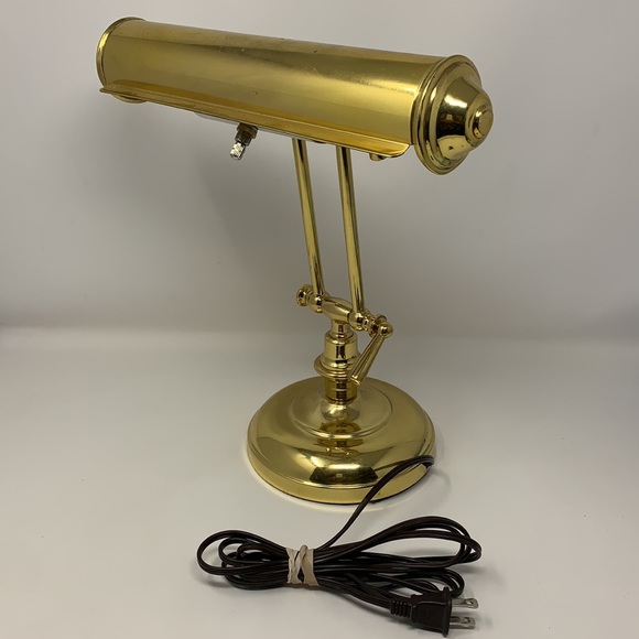 13” gold color bankers vintage desk lamp WORKS! 🚩OVER 5 POUNDS!🚩 - Picture 3 of 16